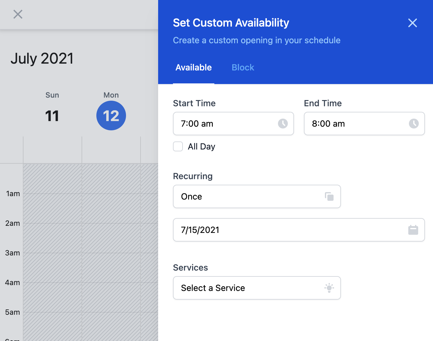 Screenshot 8 for: How to set availability