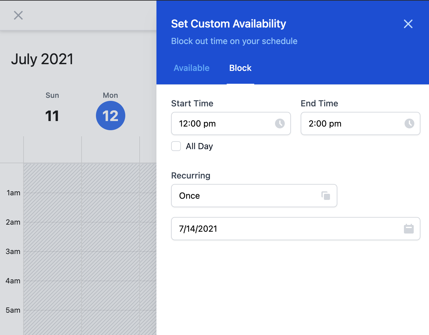 Screenshot 5 for: How to set availability