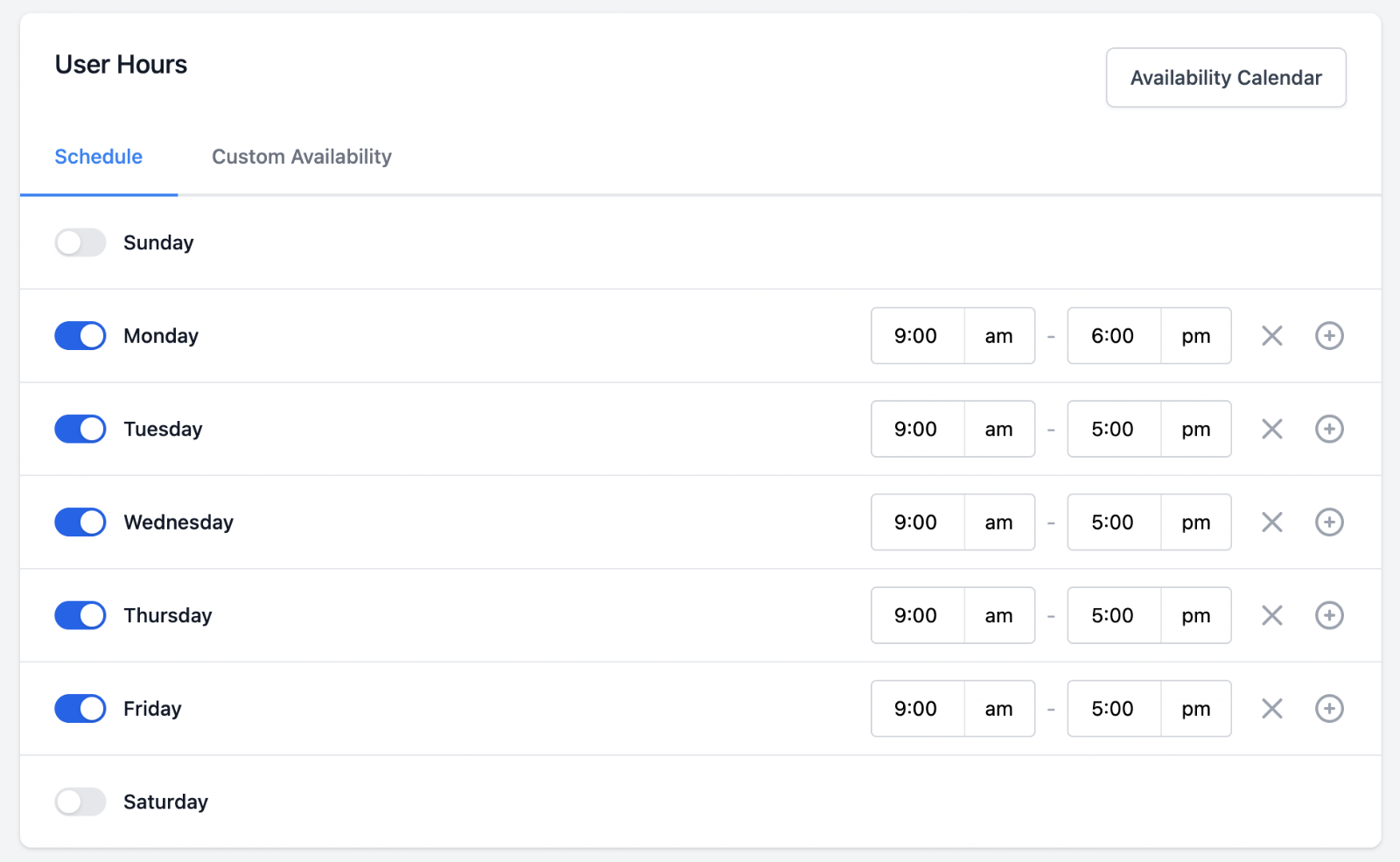 Screenshot 1 for: How to set availability