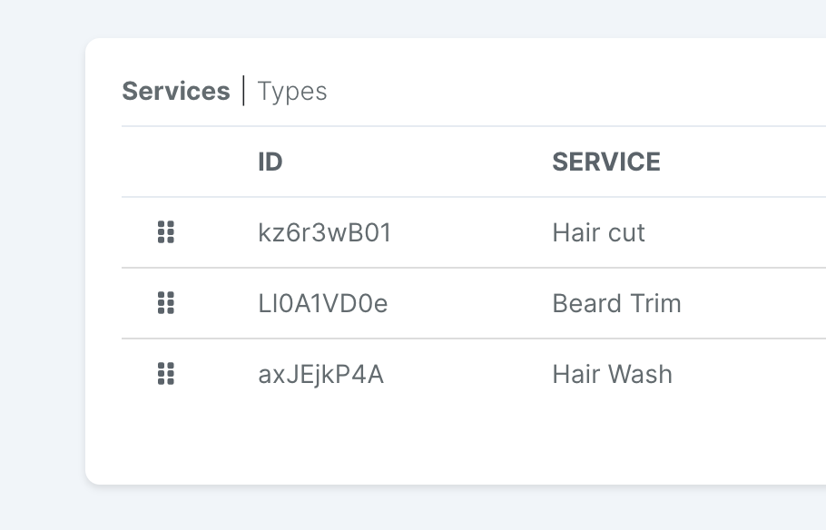 Screenshot 1 for: How to change the order of your services
