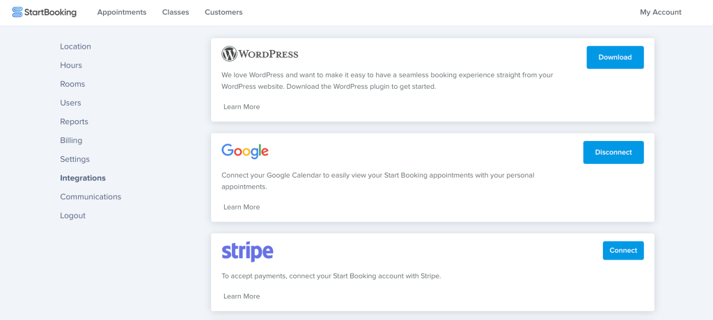 Screenshot 1 for: How to setup Stripe payments for online booking