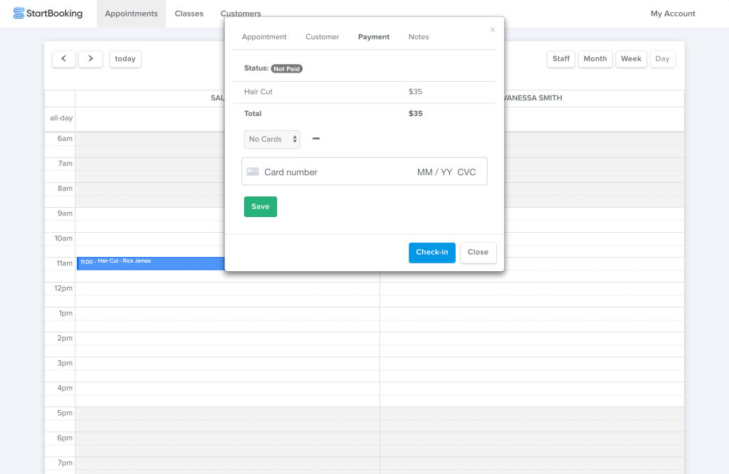 Screenshot 6 for: Managing customer credit cards