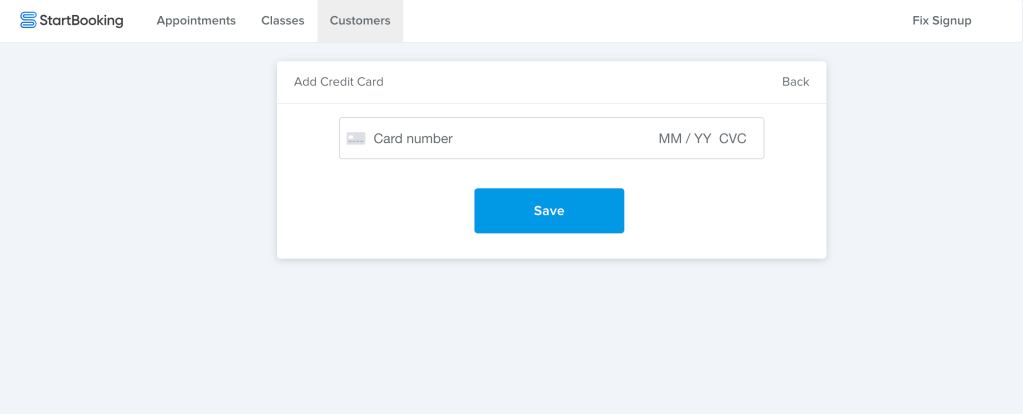 Screenshot 2 for: Managing customer credit cards