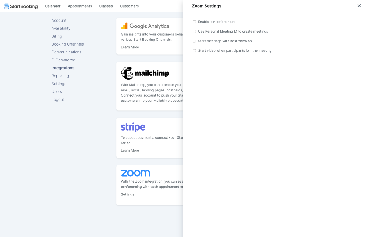 Screenshot 2 for: Zoom Integration Overview
